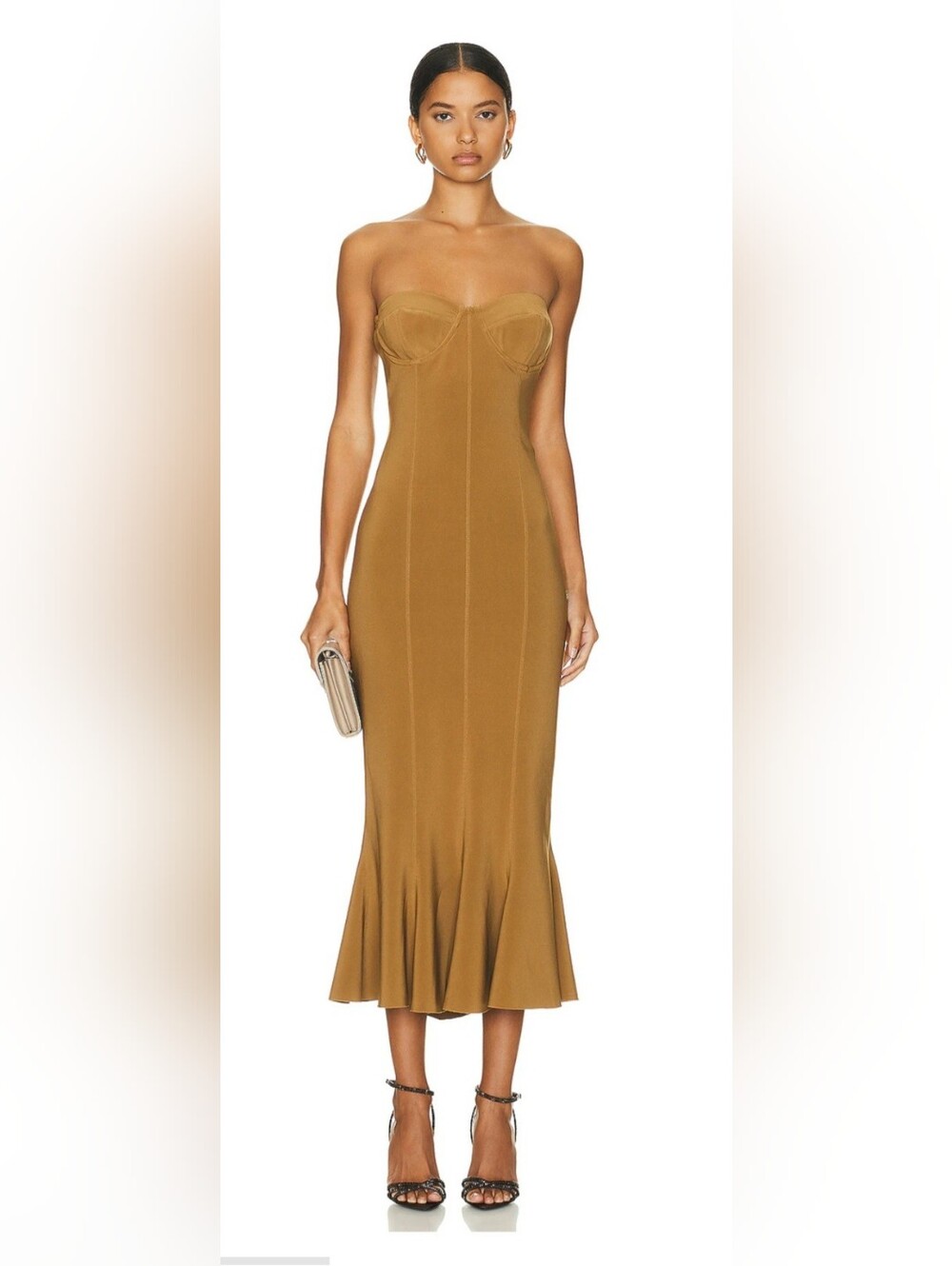 Strapless Mermaid Evening Dress in Mustard